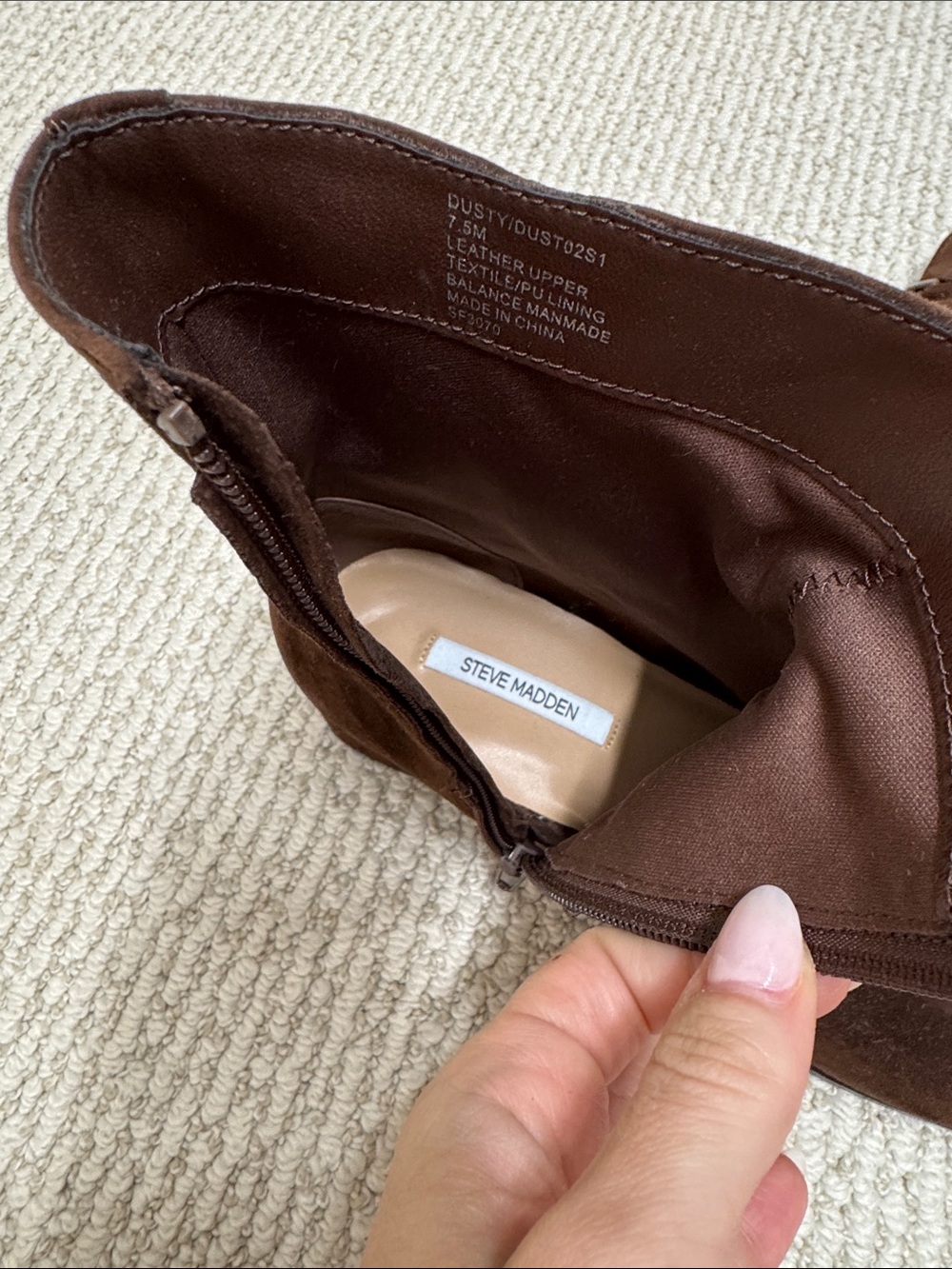 Steve Madden Women's Dark Brown Suede Ankle Boots - never worn - Picture 3 of 3